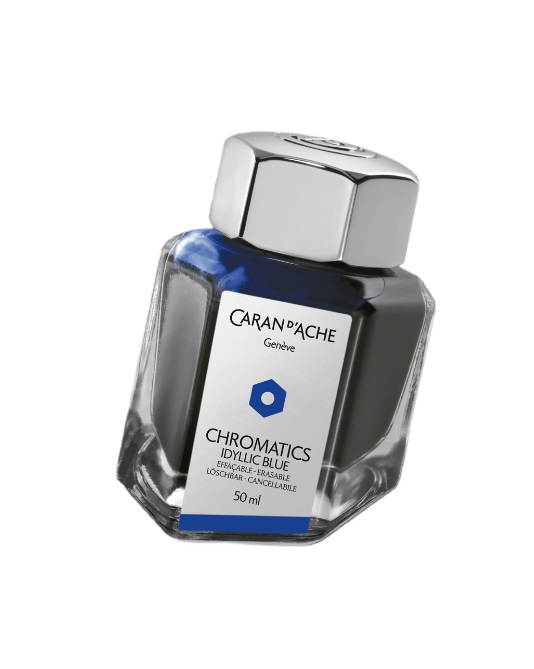  CARAN D’ACHE, Chromatics Idyllic Blue Ink Bottle 50 ml, SKU: 8011.140 | watchphilosophy.co.uk