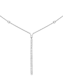 Gatsby Vertical Bar White Gold Diamond Necklace