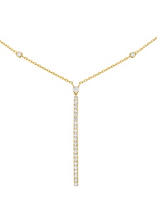 Gatsby Vertical Bar Yellow Gold Diamond Necklace