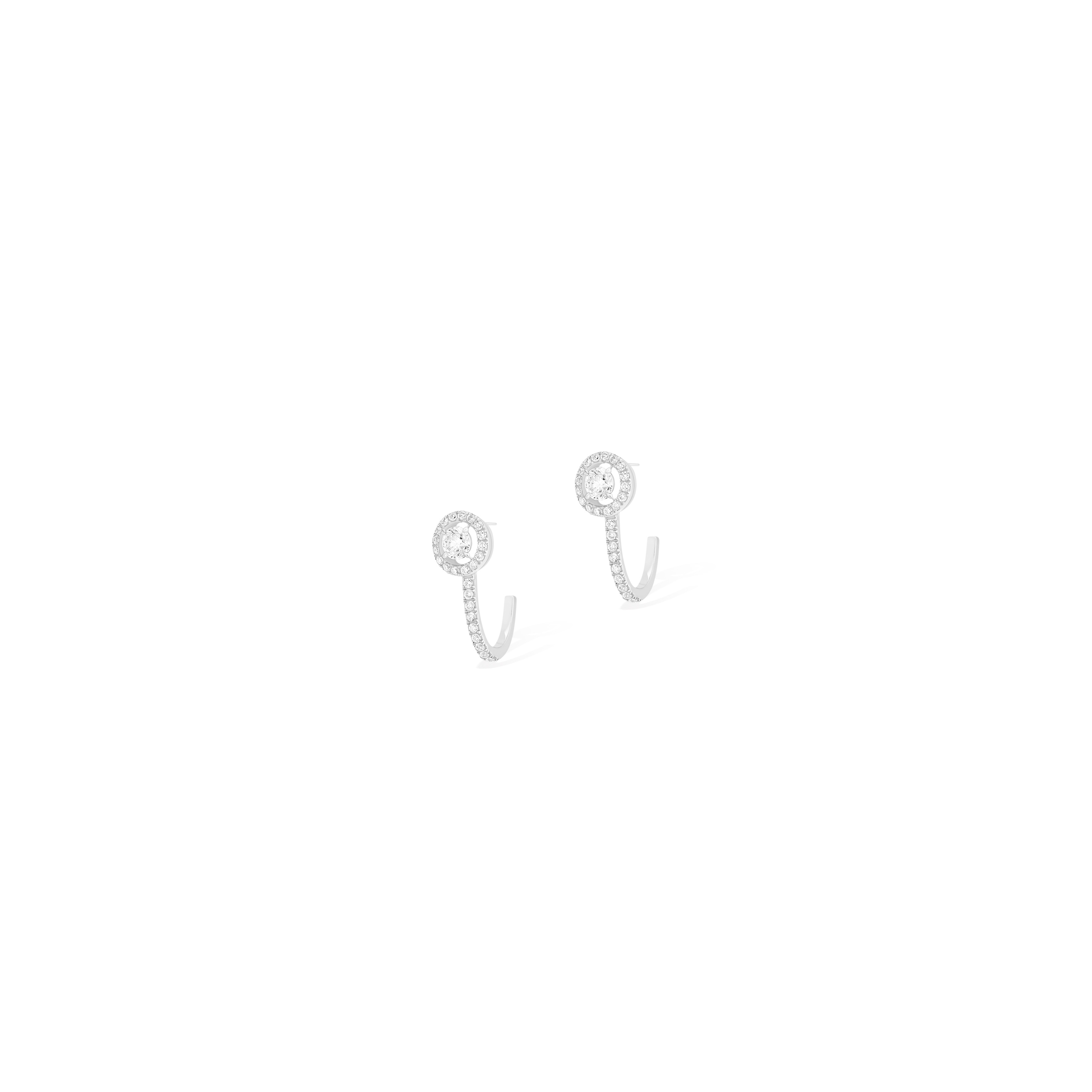 Women Jewellery  MESSIKA, Joy Hoop Round Diamonds 2x0.10ct White Gold Earrings, SKU: 07482-WG | watchphilosophy.co.uk