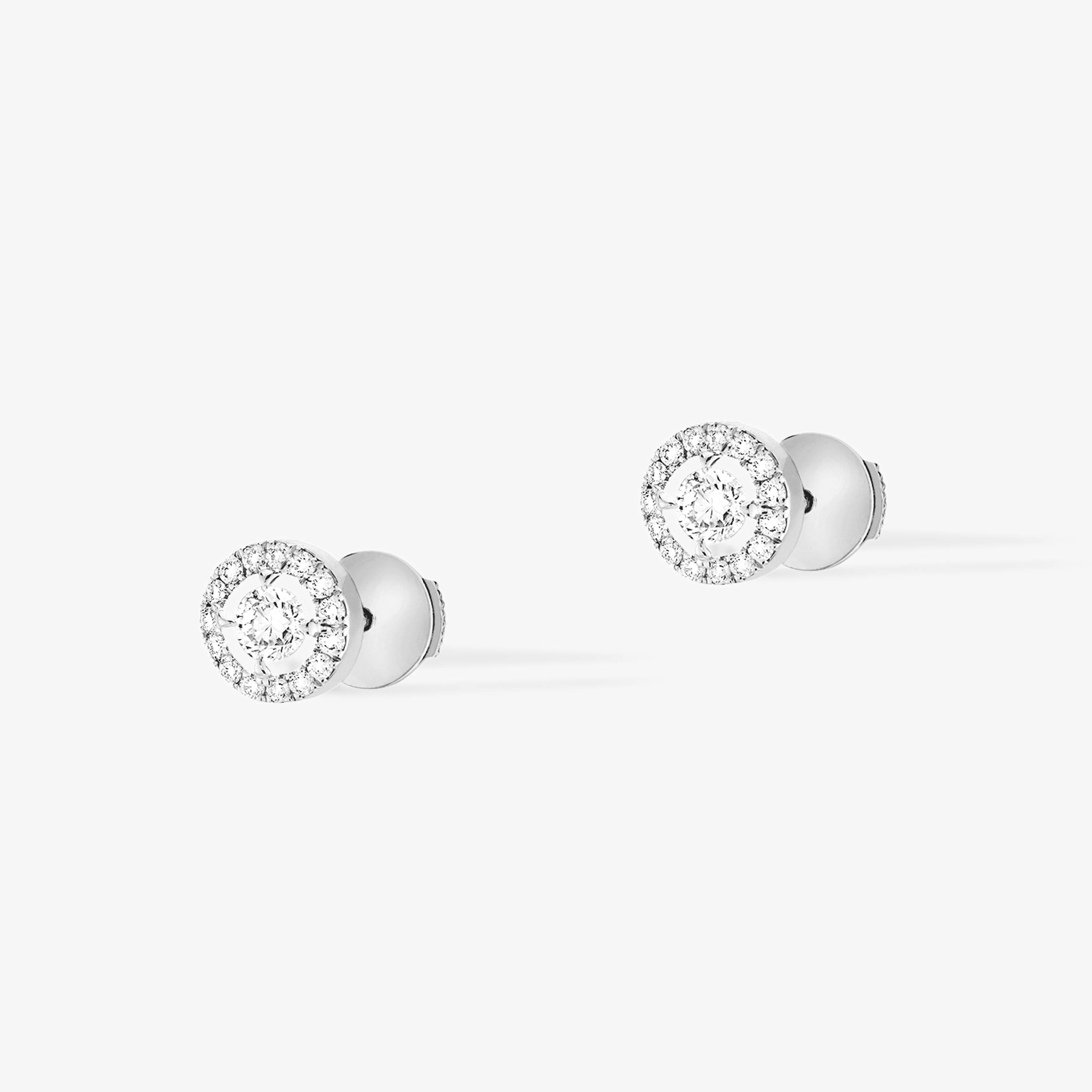Women Jewellery  MESSIKA, Joy Round 2x0.10ct Diamonds White Gold Earrings, SKU: 06991-WG | watchphilosophy.co.uk