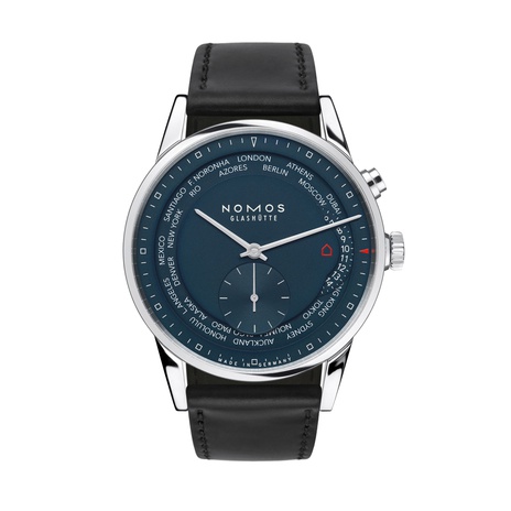 Men's watch / unisex  NOMOS GLASHÜTTE, Zurich World Time Midnight Blue / 39.90mm, SKU: 807 | watchphilosophy.co.uk
