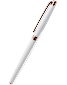 Léman Slim White Rose Gold Roller Pen