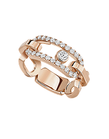 Move Link Pink Gold Diamond Ring