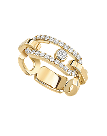 Move Link Yellow Gold Diamond Ring