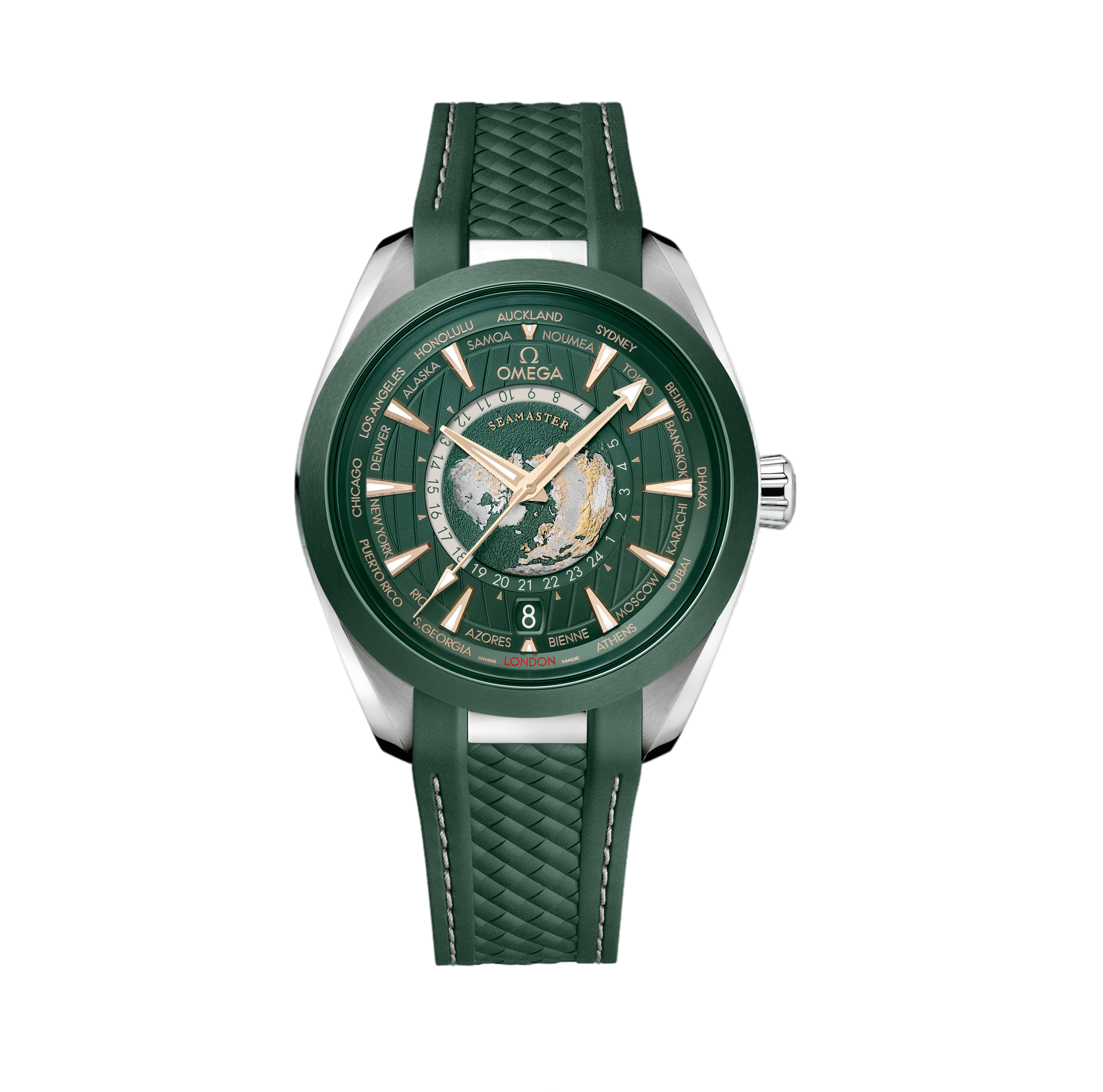 Men's watch / unisex  OMEGA, Seamaster Aqua Terra 150m Co Axial Master Chronometer GMT Worldtimer / 43mm, SKU: 220.32.43.22.10.001 | watchphilosophy.co.uk