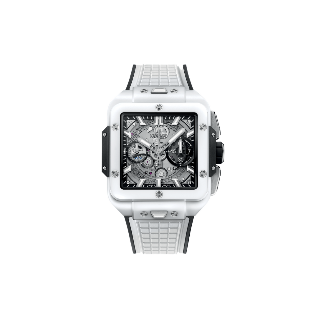 Men's watch / unisex  HUBLOT, Square Bang Unico White Ceramic / 42mm, SKU: 821.HX.0170.RX | watchphilosophy.co.uk