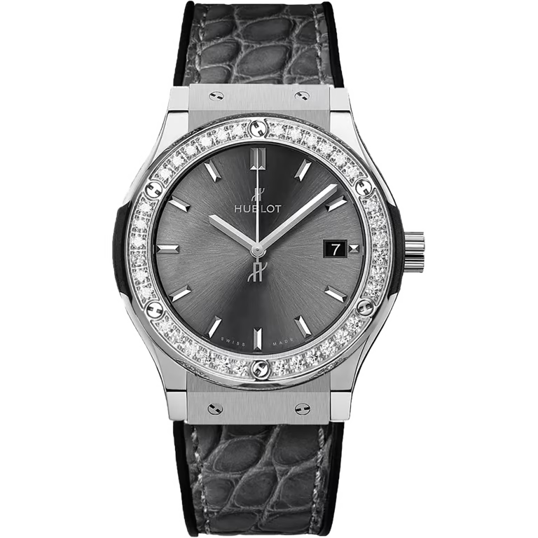 Ladies' watch  HUBLOT, Classic Fusion Titanium Diamonds / 33mm, SKU: 581.NX.7071.LR.1104 | watchphilosophy.co.uk