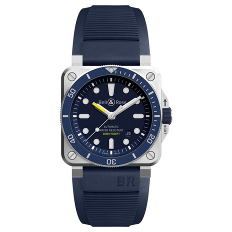 Men's watch / unisex  BELL & ROSS, BR 03-92 Diver Blue / 42mm, SKU: BR0392-D-BU-ST/SRB | watchphilosophy.co.uk