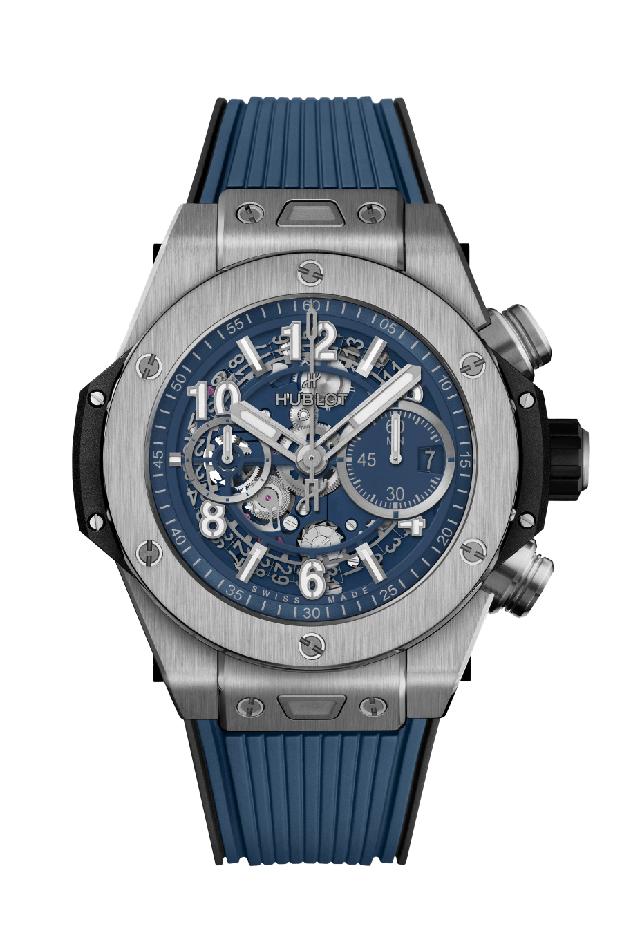 Men's watch / unisex  HUBLOT, Big Bang Unico Titanium Blue / 44mm, SKU: 421.NX.5170.RX | watchphilosophy.co.uk