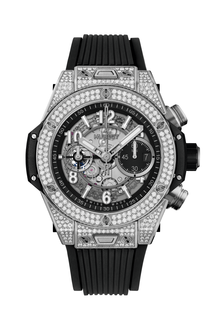 Men's watch / unisex  HUBLOT, Big Bang Unico Titanium Pavé / 44mm, SKU: 421.NX.1170.RX.1704 | watchphilosophy.co.uk