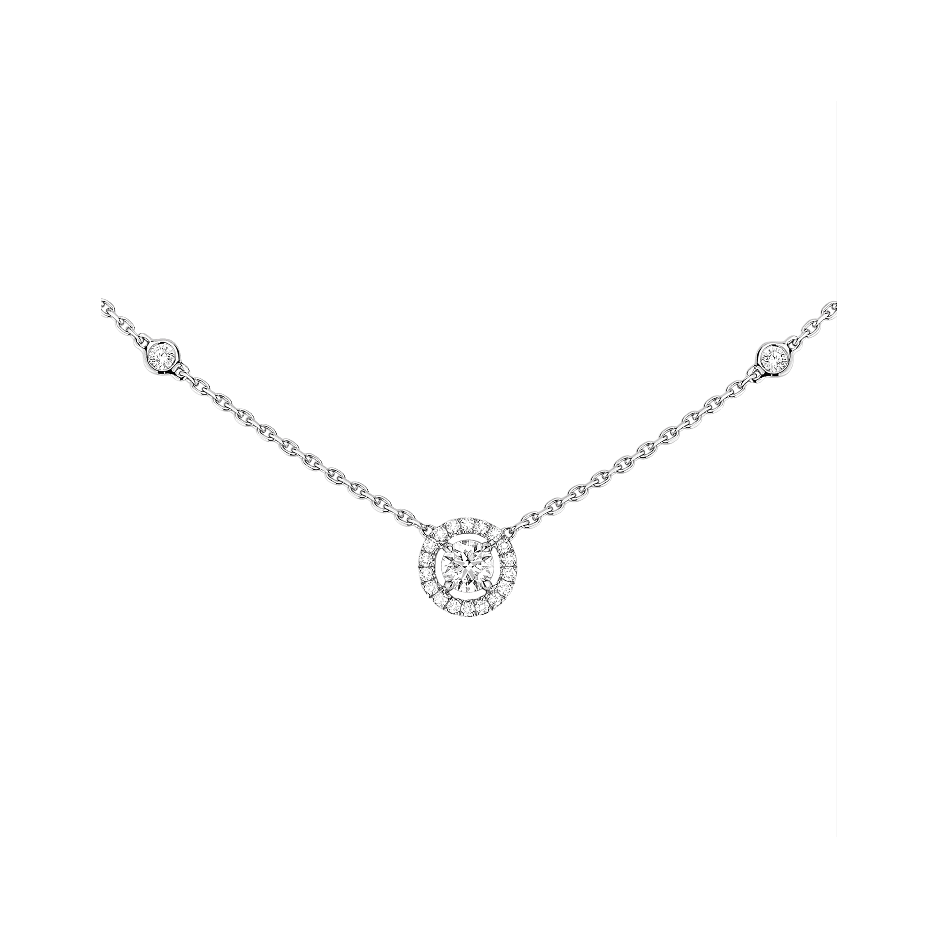 Women Jewellery  MESSIKA, Joy Diamant Rond 0.20ct Diamond White Gold Necklace, SKU: 04281-WG | watchphilosophy.co.uk