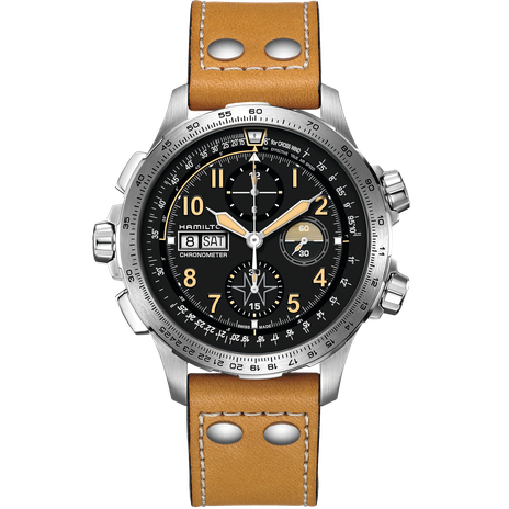 Men's watch / unisex  HAMILTON, Khaki Aviation X-Wind Day Date Auto Chrono / 45mm, SKU: H77796535 | watchphilosophy.co.uk