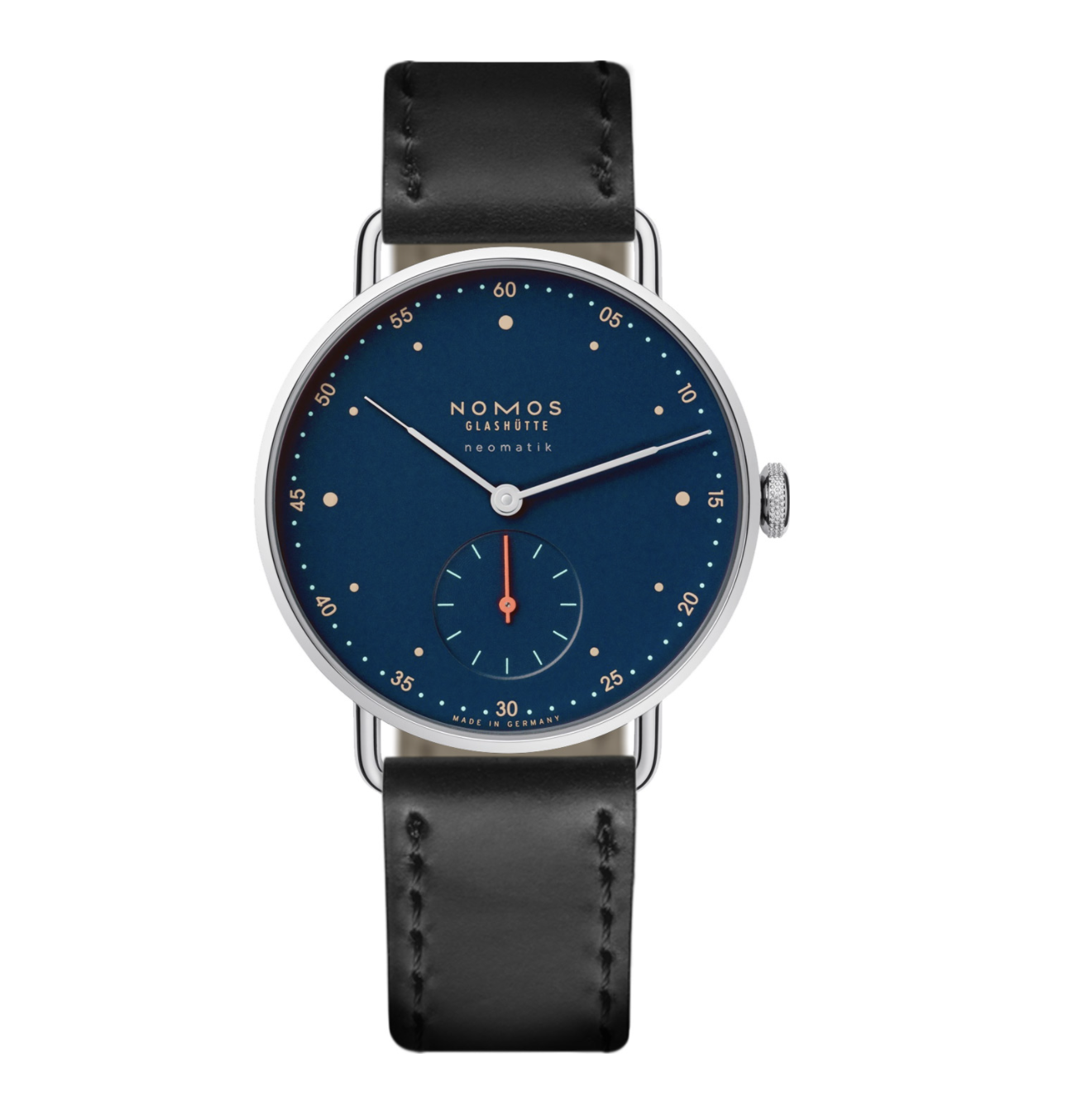 Men's watch / unisex NOMOS GLASHÜTTE, Metro Neomatik Midnight Blue / 35mm, SKU: 1110 | watchphilosophy.co.uk
