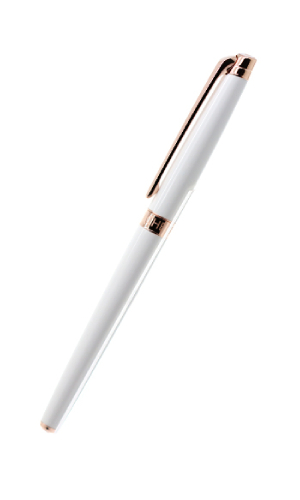 CARAN D’ACHE, Léman Slim White Rose Gold Roller Pen, SKU: 4771.001 | watchphilosophy.co.uk