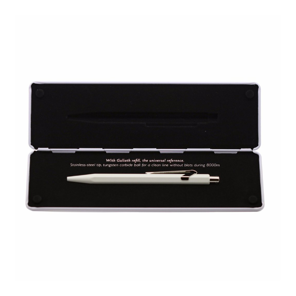 CARAN D’ACHE, 849 Pop Line White Ballpoint Pen, with holder, SKU: 849.502 | watchphilosophy.co.uk