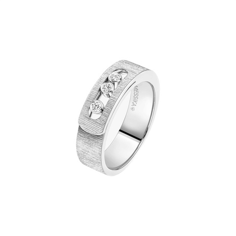 Women Jewellery / Unisex  MESSIKA, Move Noa Ciselé White Gold Diamond Ring, SKU: 14482-WG | watchphilosophy.co.uk