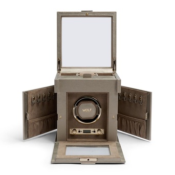 WOLF 1834, Palermo Single Watch Winder With Jewellery Storage, SKU: 213778 | watchphilosophy.co.uk