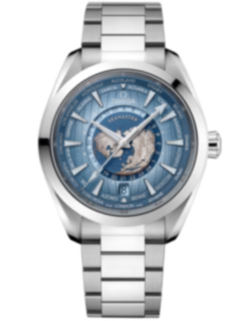 Men's watch / unisex OMEGA, Seamaster Aqua Terra 150m Co Axial Master Chronometer GMT Worldtimer / 43mm, SKU: 220.10.43.22.03.002 | watchphilosophy.co.uk