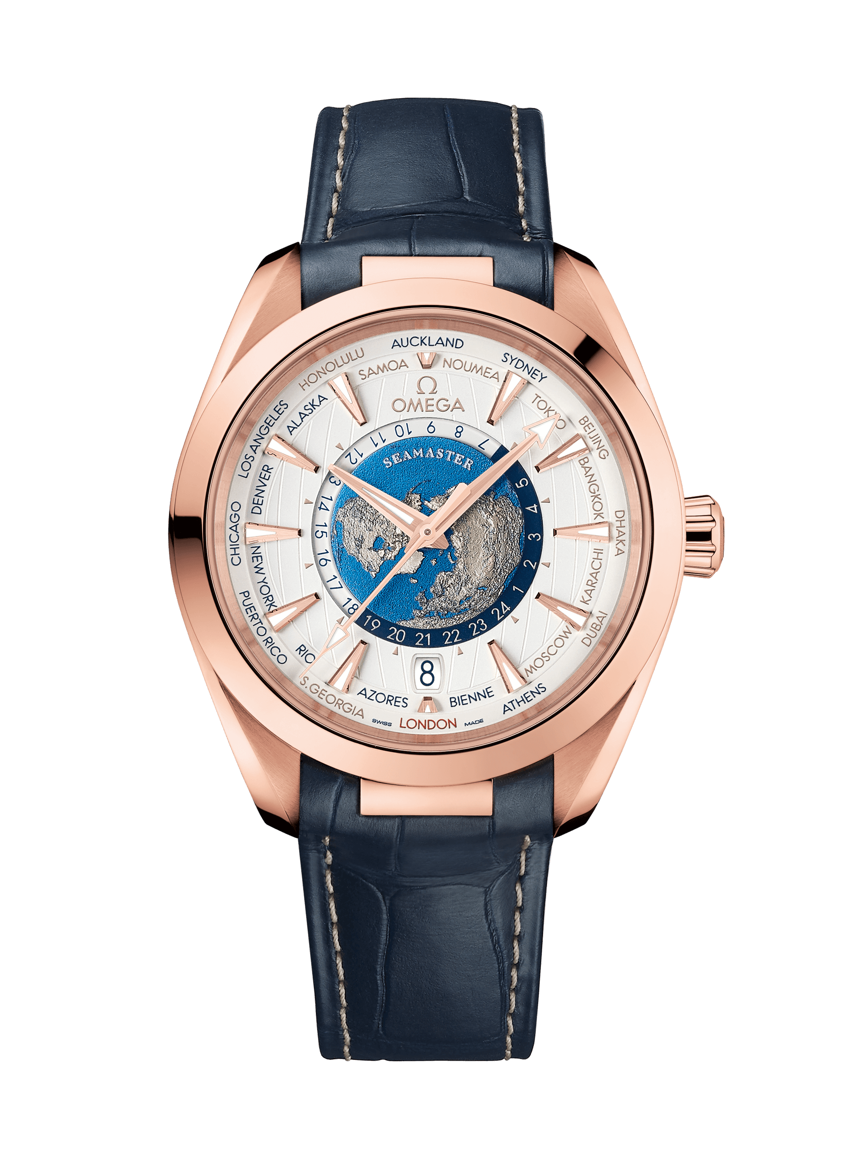 Men's watch / unisex  OMEGA, Seamaster Aqua Terra 150m Co Axial Master Chronometer GMT Worldtimer / 43mm, SKU: 220.53.43.22.02.001 | watchphilosophy.co.uk