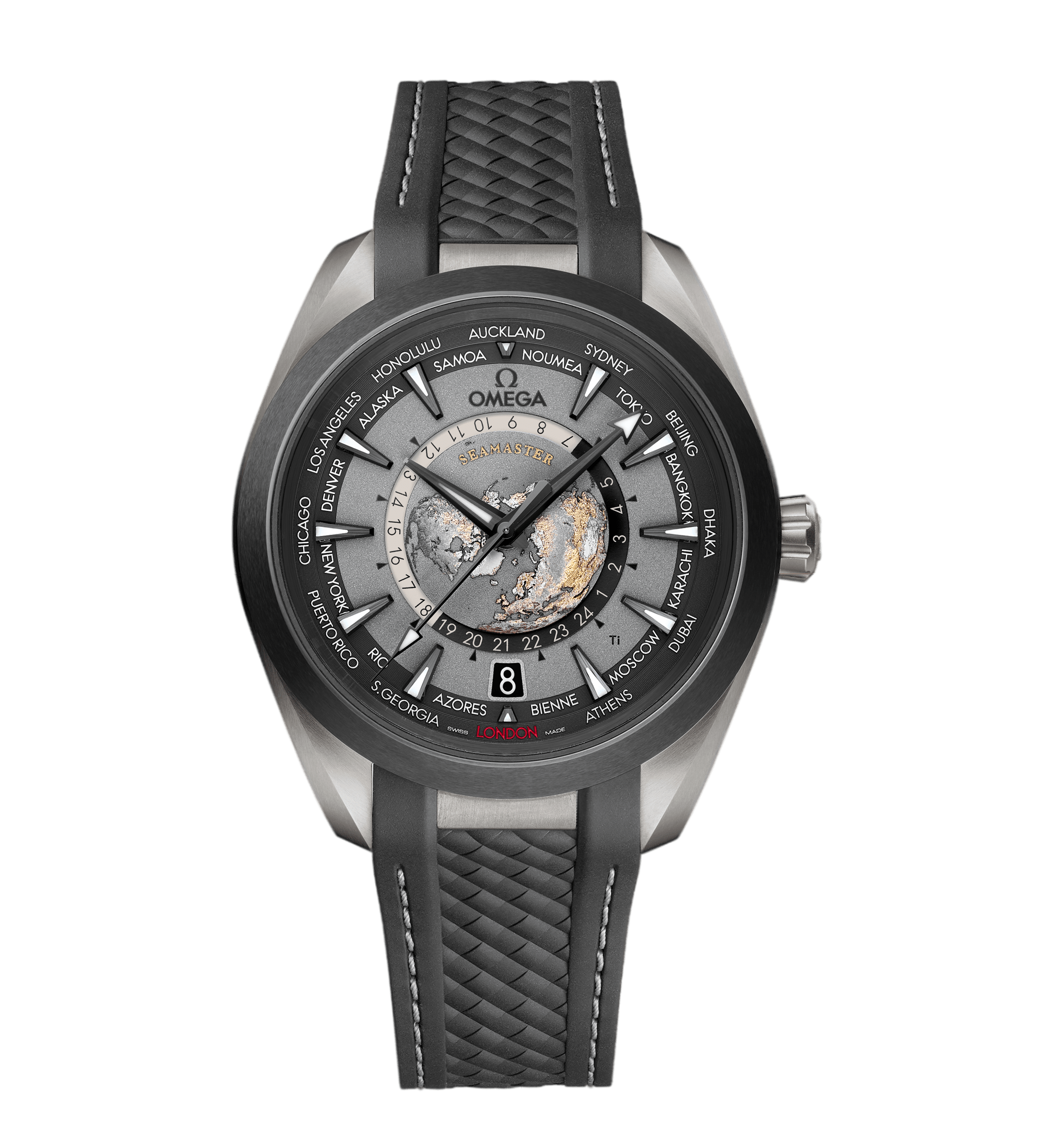 Men's watch / unisex  OMEGA, Seamaster Aqua Terra 150m Co Axial Master Chronometer GMT Worldtimer / 43mm, SKU: 220.92.43.22.99.001 | watchphilosophy.co.uk