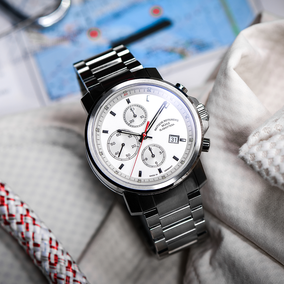 Men's watch / unisex MÜHLE-GLASHÜTTE, 29ER Chronograph / 42.4 mm, SKU: M1-25-41-MB | watchphilosophy.co.uk
