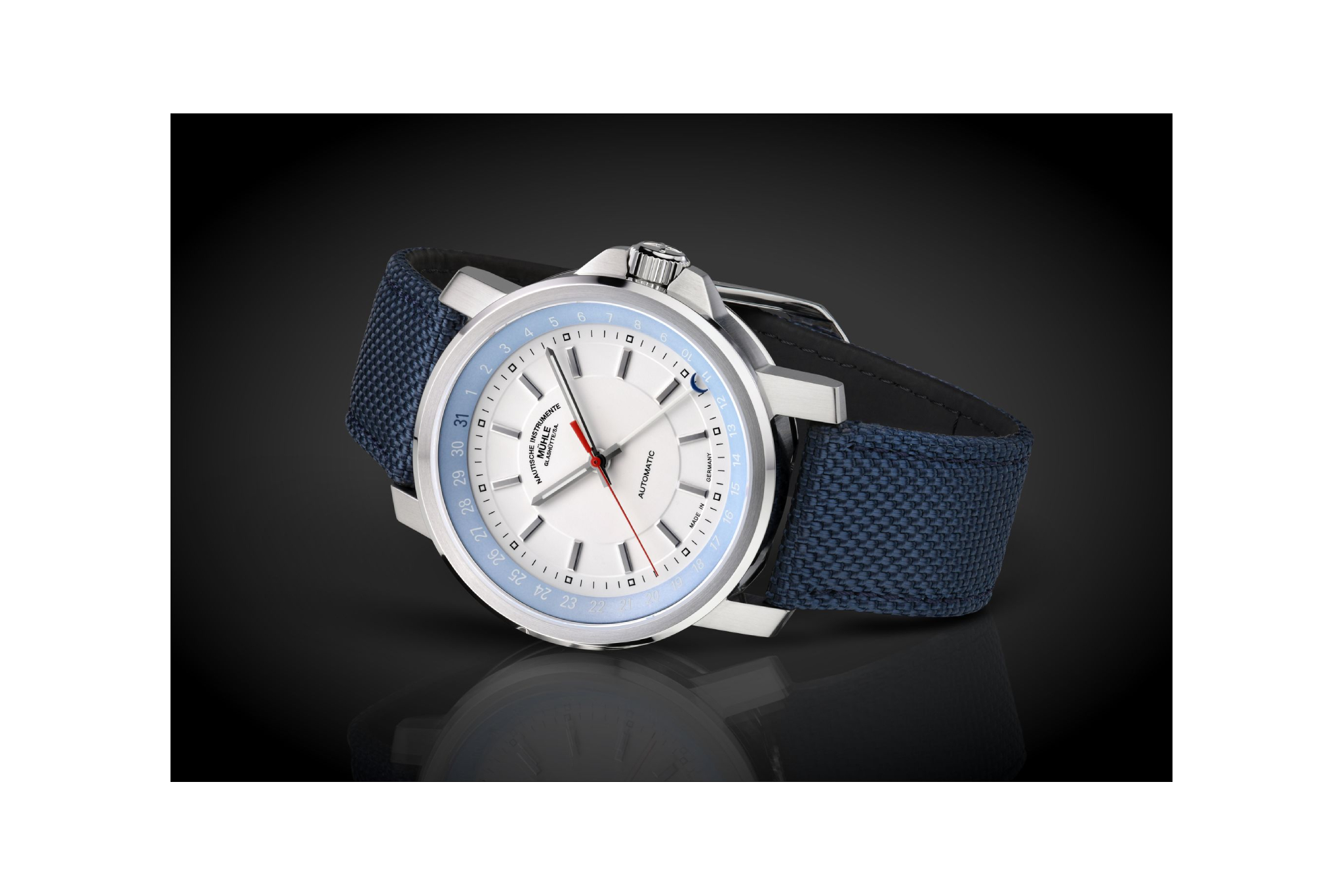 Men's watch / unisex MÜHLE-GLASHÜTTE, 29ER Pointer Date / 42.4 mm, SKU: M1-25-32-CB | watchphilosophy.co.uk