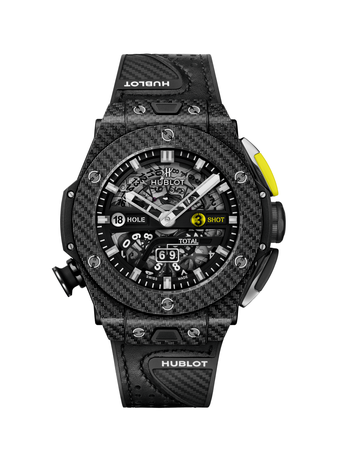 Men's watch / unisex HUBLOT, Big Bang Unico Golf Black Carbon / 45mm, SKU: 416.YT.1120.VR | watchphilosophy.co.uk