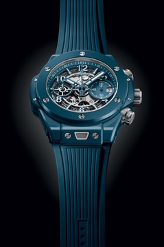 Men's watch / unisex HUBLOT, Big Bang Unico Petrol Blue Ceramic / 42mm, SKU: 441.ES.5121.RX | watchphilosophy.co.uk