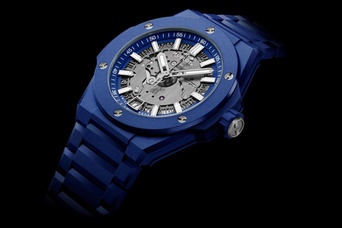 Men's watch / unisex HUBLOT, Big Bang Integrated Time Only Blue Indigo Ceramic / 40mm, SKU: 456.EX.5129.EX | watchphilosophy.co.uk