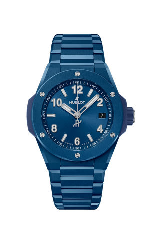 Men's watch / unisex HUBLOT, Big Bang Integrated Time Only Blue Magic / 38mm, SKU: 457.EX.7170.EX | watchphilosophy.co.uk
