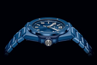 Men's watch / unisex HUBLOT, Big Bang Integrated Time Only Blue Magic / 38mm, SKU: 457.EX.7170.EX | watchphilosophy.co.uk