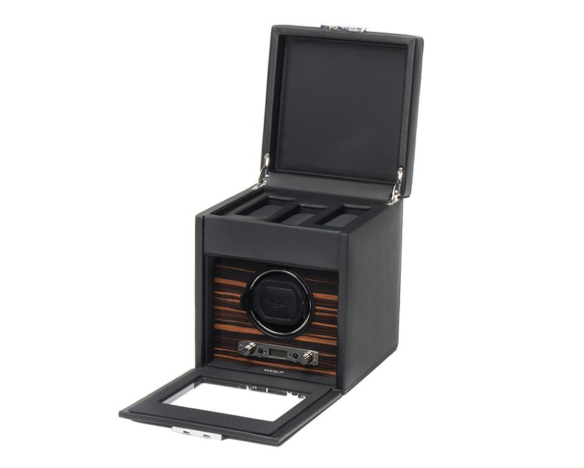 WOLF 1834, Roadster Single Watch Winder With Storage, SKU: 457156 | watchphilosophy.co.uk
