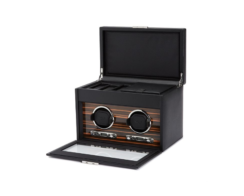 WOLF 1834, Roadster Double Watch Winder With Storage, SKU: 457256 | watchphilosophy.co.uk