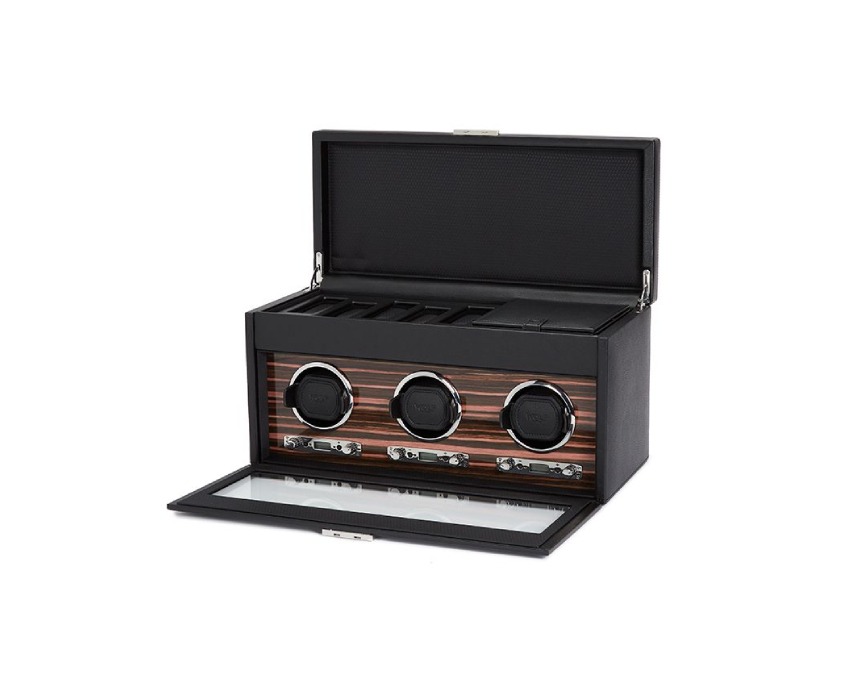 WOLF 1834, Roadster Triple Watch Winder With Storage, SKU: 457356 | watchphilosophy.co.uk