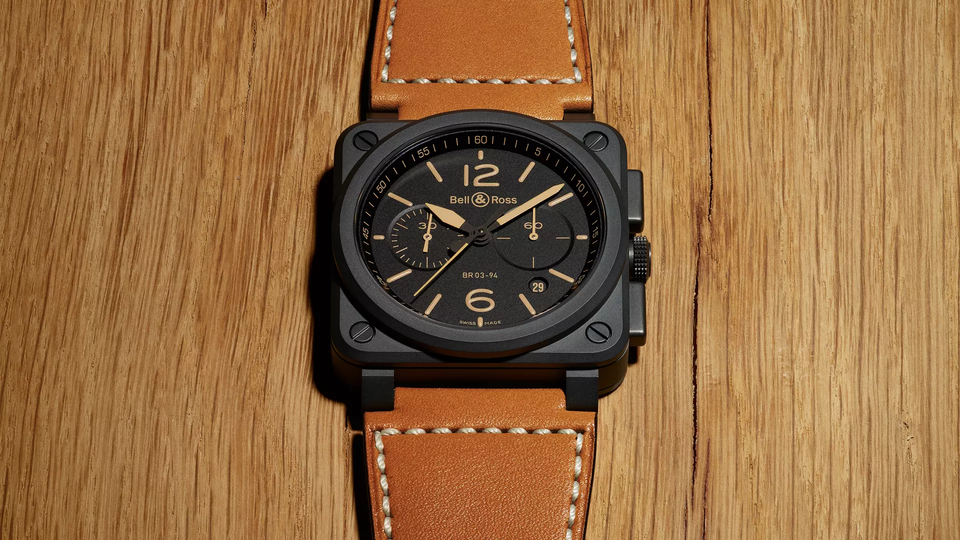 Men's watch / unisex BELL & ROSS, BR 03-94 Heritage / 42mm, SKU: BR0394-HERI-CE | watchphilosophy.co.uk