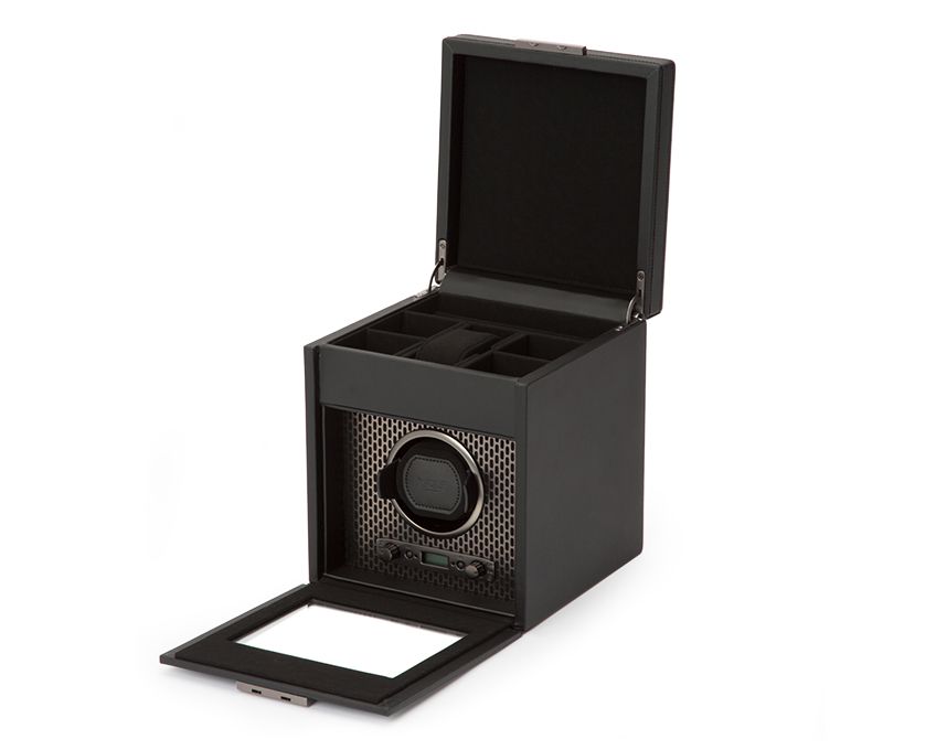 WOLF 1834, Axis Single Watch Winder With Storage, SKU: 469203 | watchphilosophy.co.uk