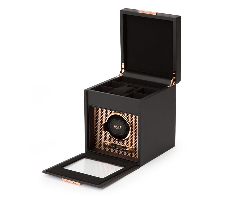 WOLF 1834, Axis Single Watch Winder With Storage, SKU: 469216 | watchphilosophy.co.uk