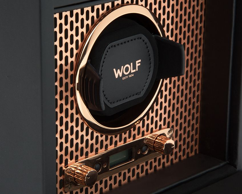 WOLF 1834, Axis Single Watch Winder With Storage, SKU: 469216 | watchphilosophy.co.uk