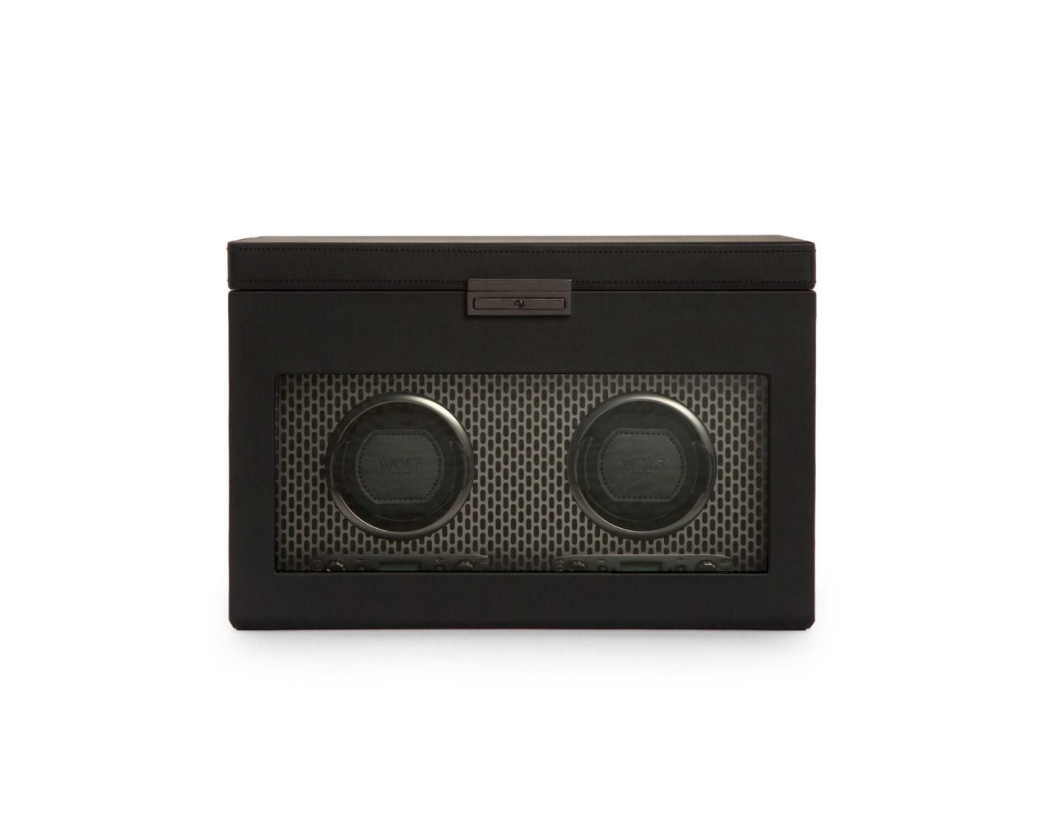 WOLF 1834, Axis Double Watch Winder With Storage, SKU: 469303 | watchphilosophy.co.uk