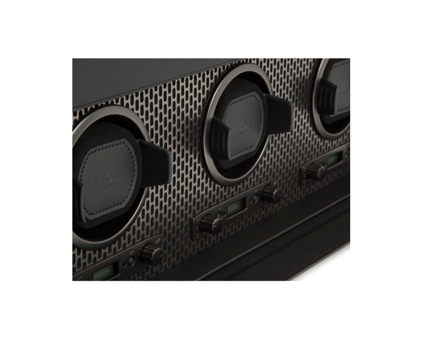 WOLF 1834, Axis Triple Watch Winder With Storage, SKU: 469403 | watchphilosophy.co.uk