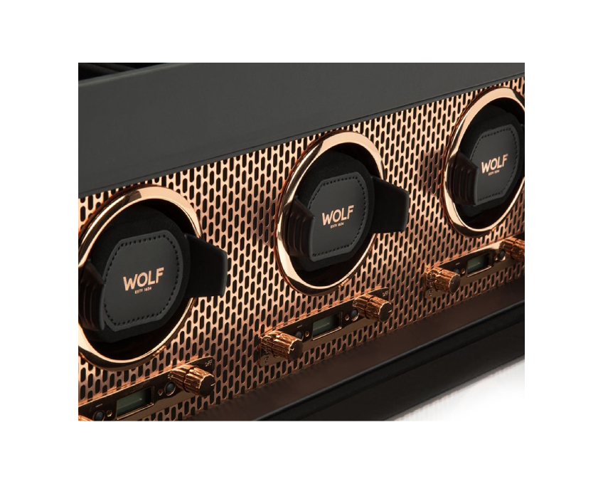 WOLF 1834, Axis Triple Watch Winder With Storage, SKU: 469416 | watchphilosophy.co.uk