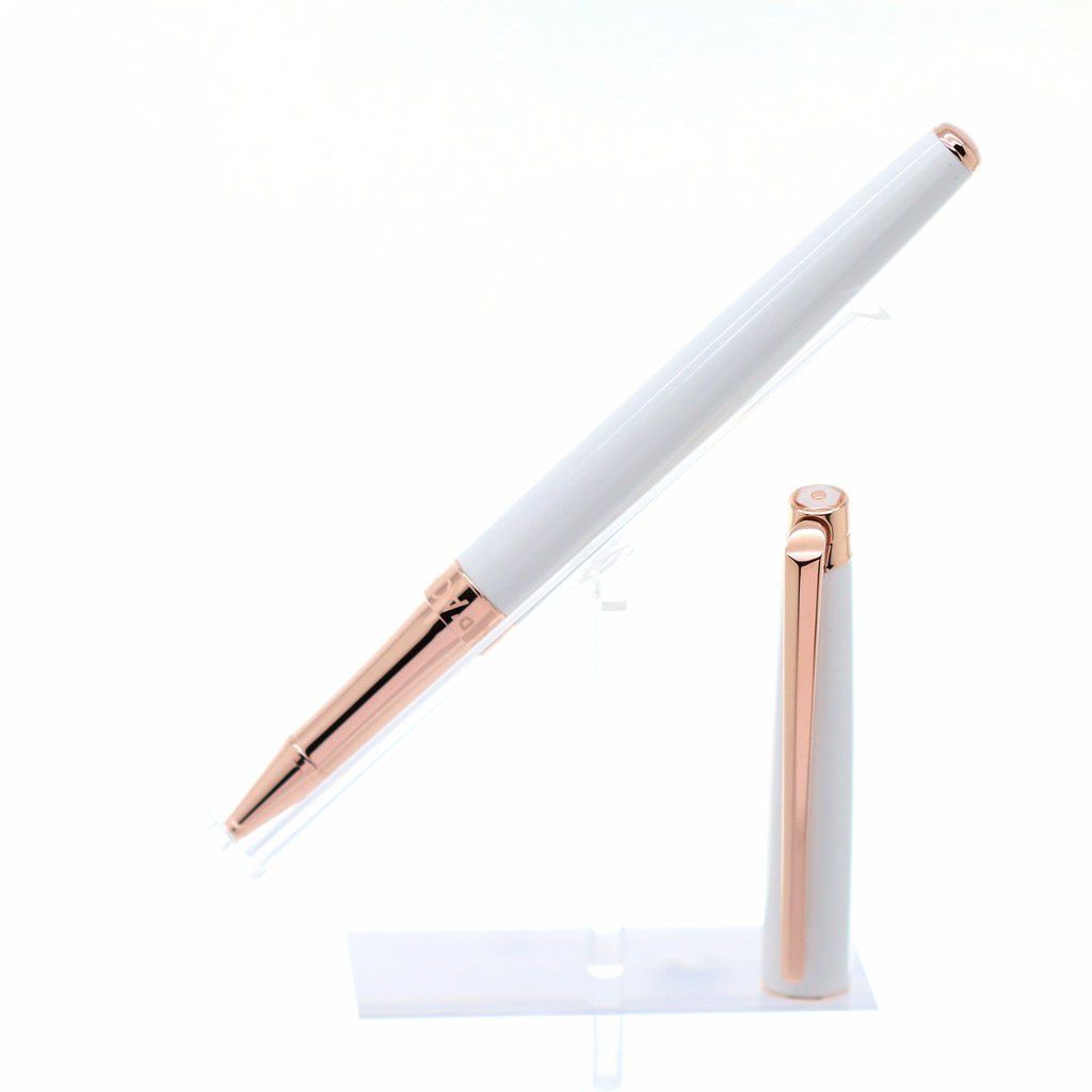 CARAN D’ACHE, Léman Slim White Rose Gold Roller Pen, SKU: 4771.001 | watchphilosophy.co.uk