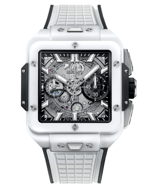 Men's watch / unisex HUBLOT, Square Bang Unico White Ceramic / 42mm, SKU: 821.HX.0170.RX | watchphilosophy.co.uk