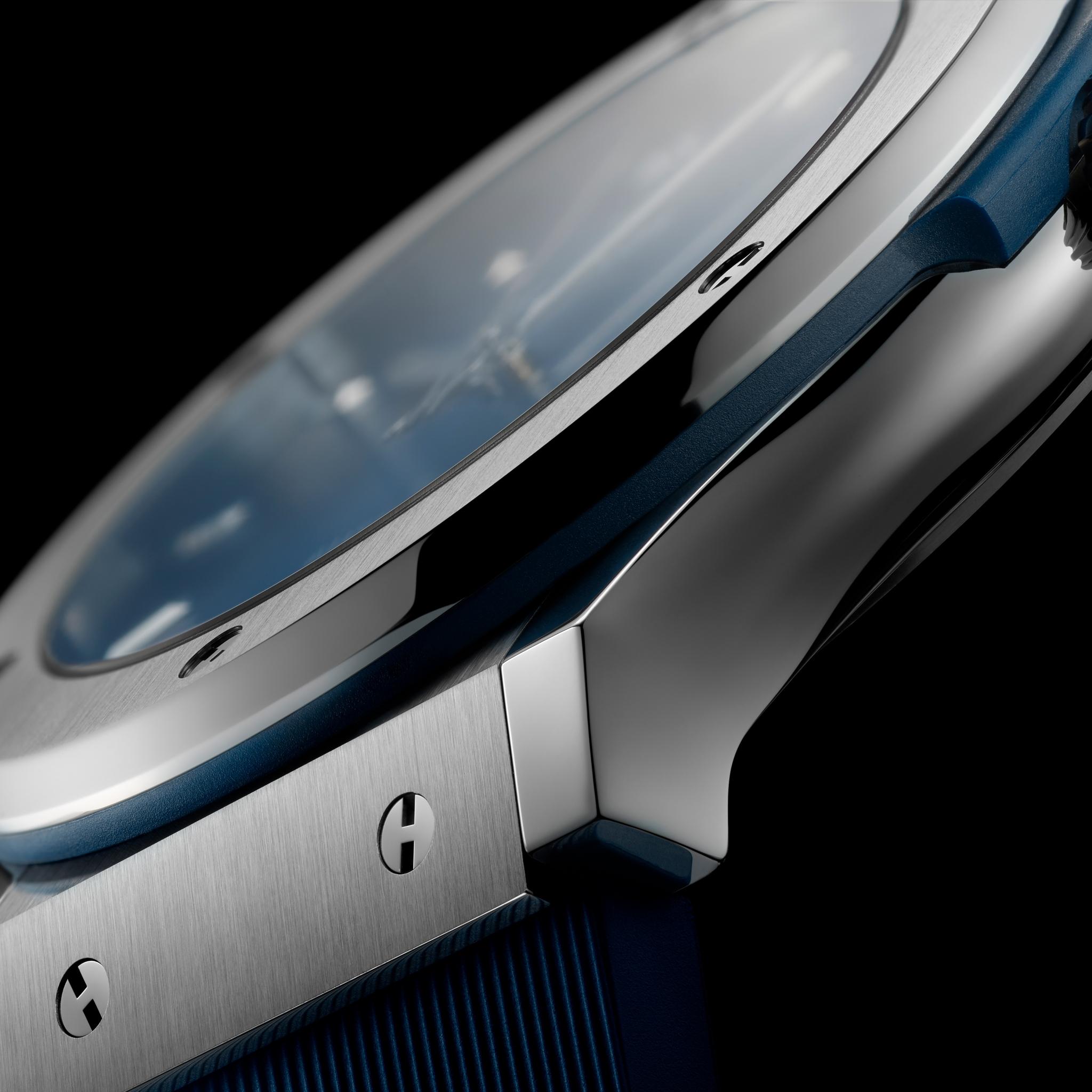 Men's watch / unisex HUBLOT, Classic Fusion Titanium Blue / 45mm, SKU: 511.NX.7170.RX | watchphilosophy.co.uk