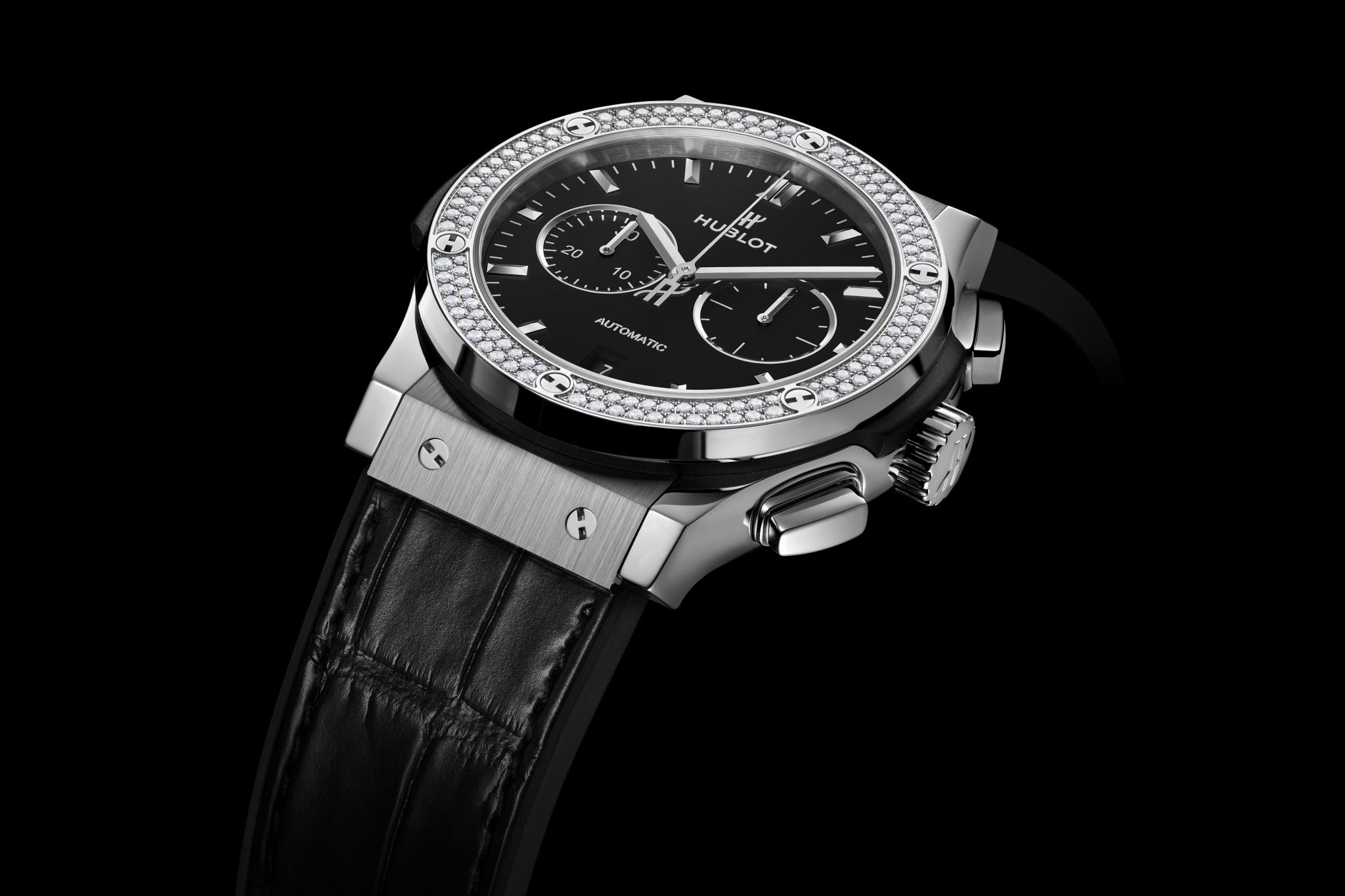 Men's watch / unisex  HUBLOT, Classic Fusion Chronograph Titanium Diamonds / 42mm, SKU: 541.NX.1171.LR.1104 | watchphilosophy.co.uk