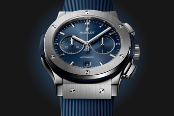 Men's watch / unisex HUBLOT, Classic Fusion Chronograph Titanium Blue / 42mm, SKU: 541.NX.7170.RX | watchphilosophy.co.uk