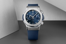 Men's watch / unisex HUBLOT, Classic Fusion Chronograph Titanium Blue / 42mm, SKU: 541.NX.7170.RX | watchphilosophy.co.uk
