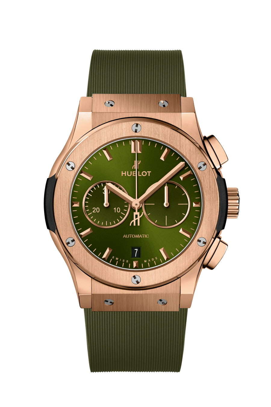 Men's watch / unisex HUBLOT, Classic Fusion Chronograph King Gold Green / 42mm, SKU: 541.OX.8980.RX | watchphilosophy.co.uk