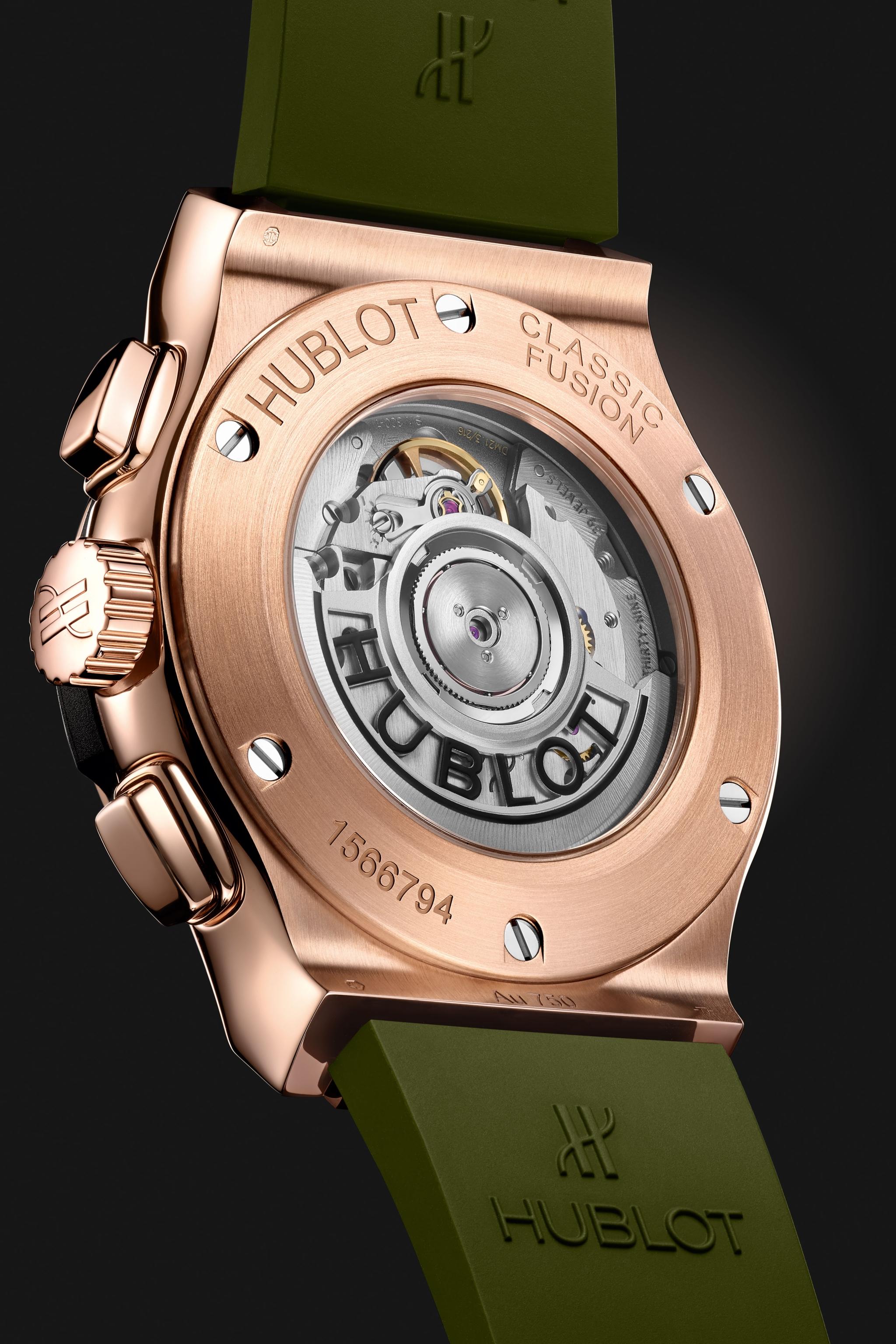 Men's watch / unisex HUBLOT, Classic Fusion Chronograph King Gold Green / 42mm, SKU: 541.OX.8980.RX | watchphilosophy.co.uk